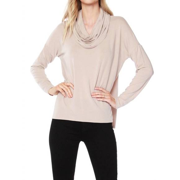 NEW BOBI draped neck top in sandy - Picture 1 of 1